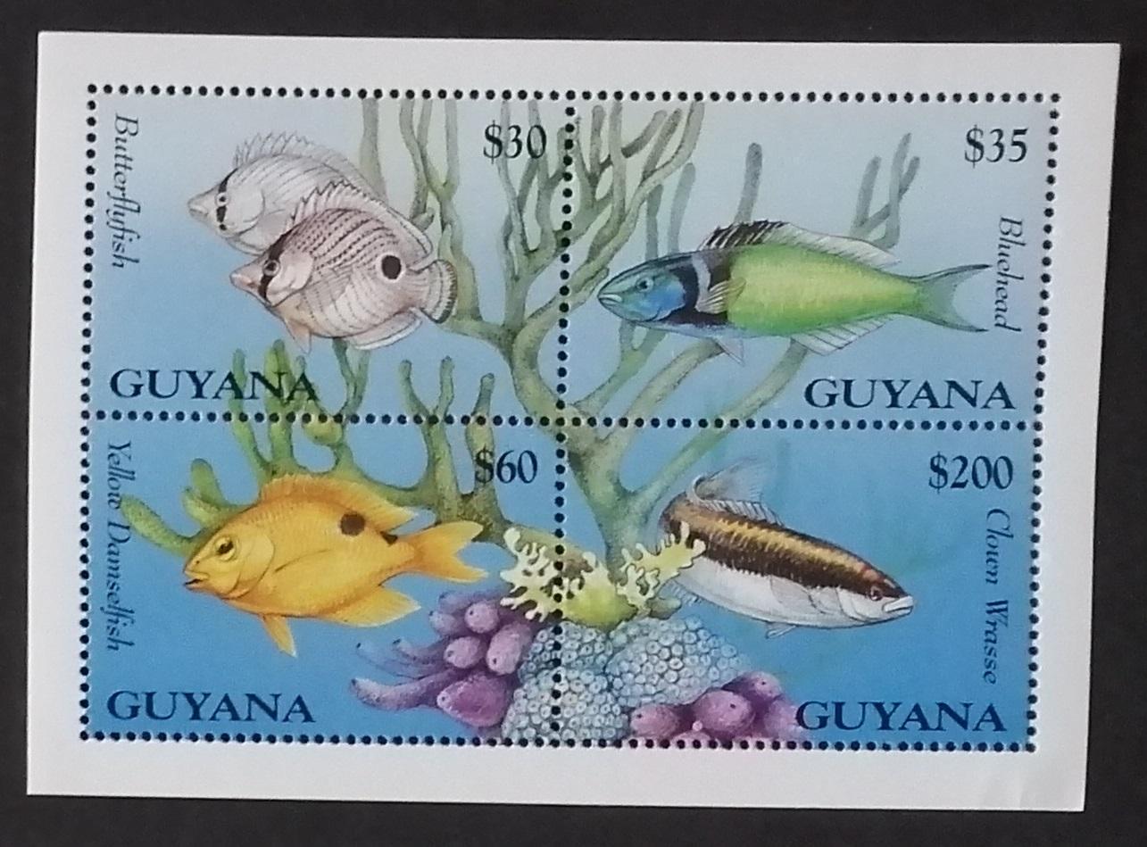 Guyana 1995 Mi.5235-8 5,5€ Mořská fauna Ameriky, korálové ryby