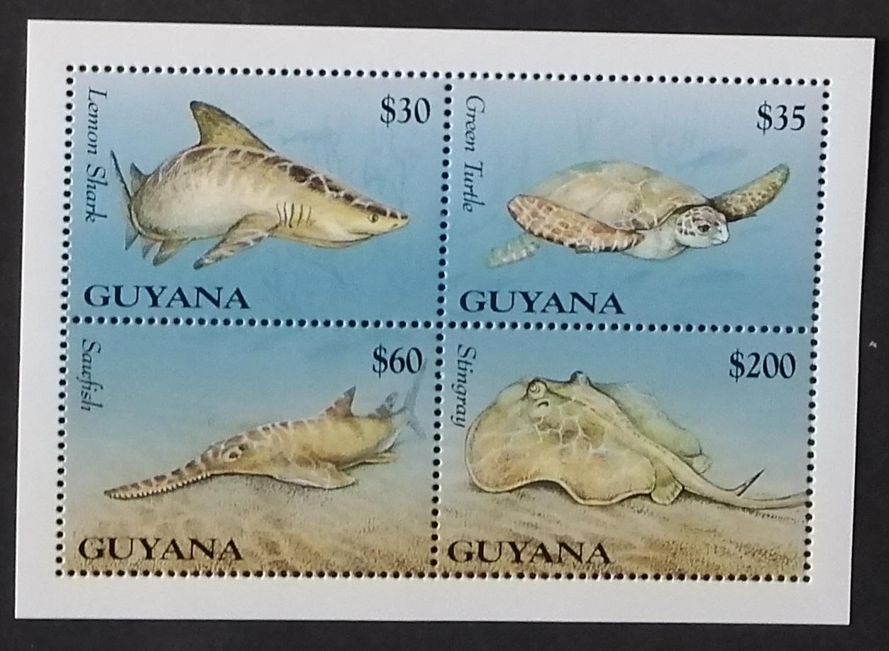 Guyana 1995 Mi.5239-2 5,5€ Mořská fauna Ameriky, žraloci, ryby
