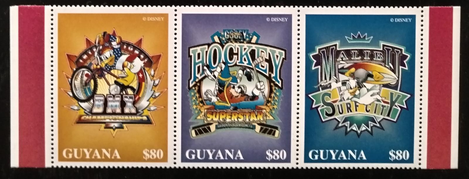 Guyana 1996 5€ DISNEY Mickey Mouse a Kačer Donald ve sportu