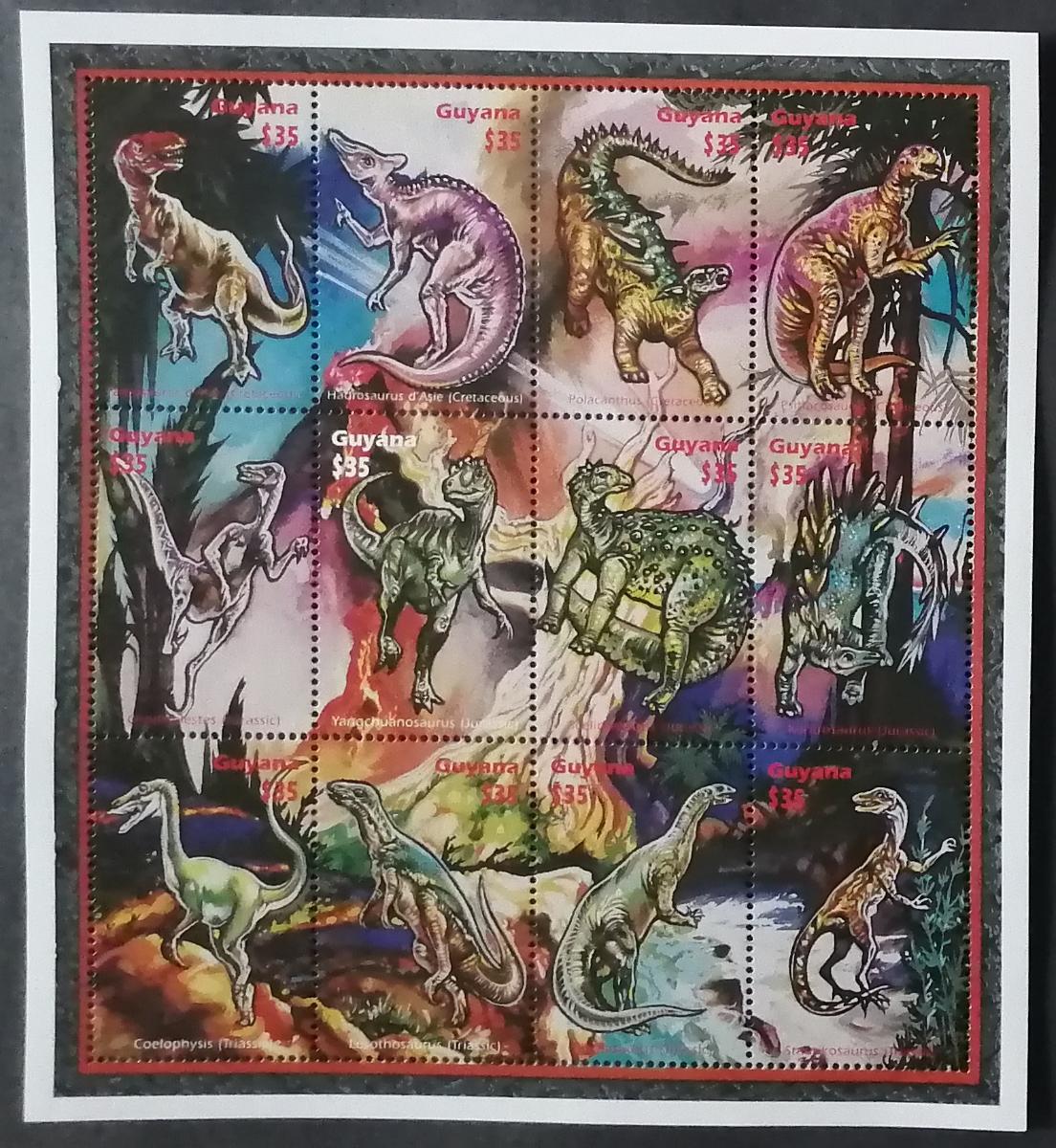Guyana 1996 Mi.5486-7 15€ Pravěká fauna a dinosauři