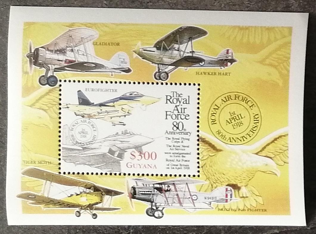 Guyana 1998 5€ 80 let RAF, Stíhačky a letadla, Eurofighter