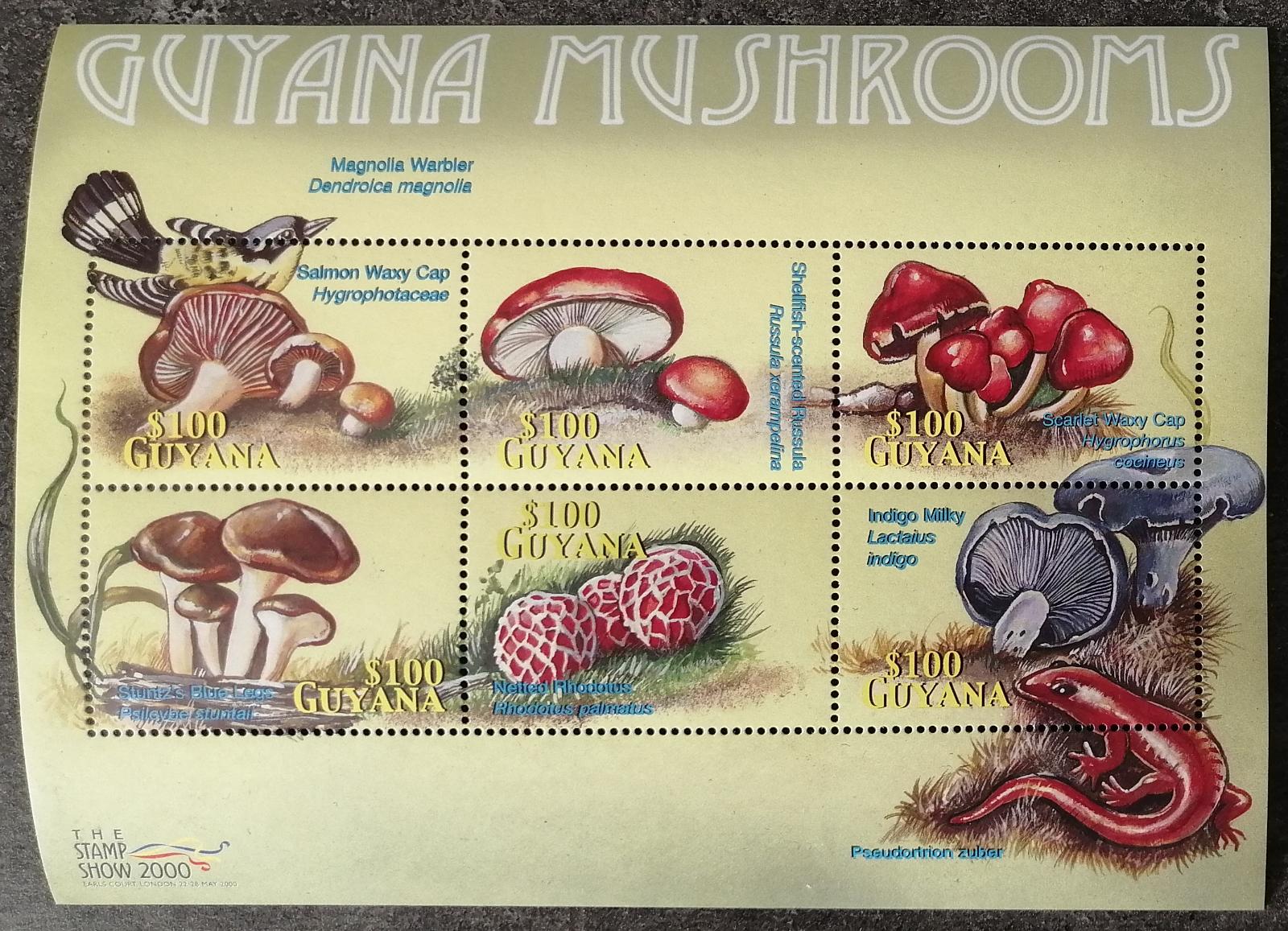 Guyana 2000 10€ Houby a mykologie Karibiku II.