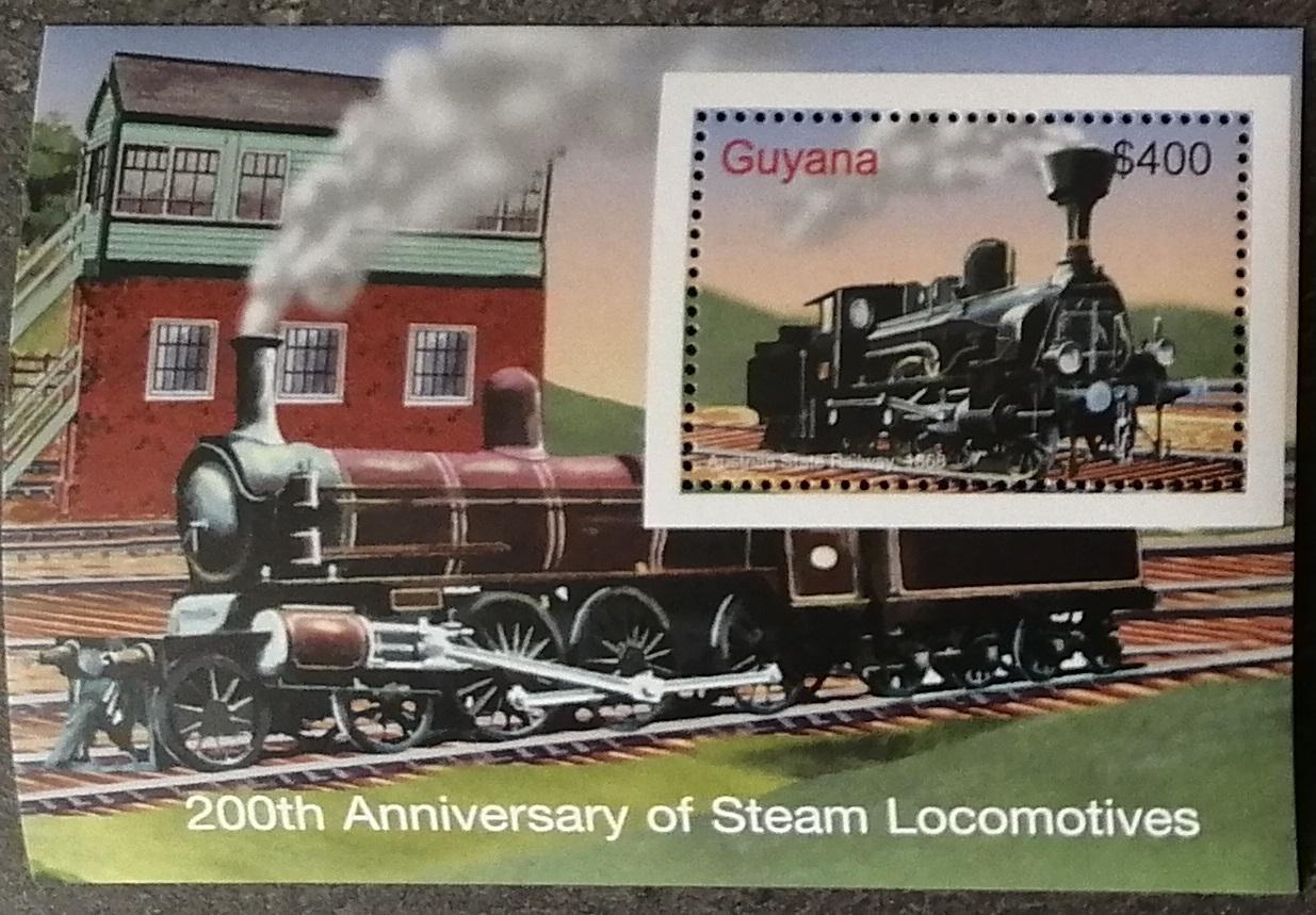 Guyana 2004 Bl.783 5€ 200 let lokomotivy, vlaky