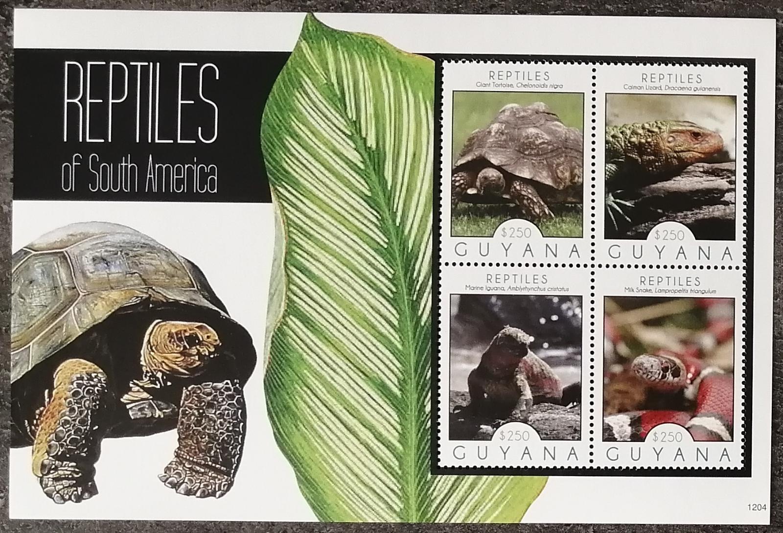 Guyana 2012 10,5€ Hadi, Krokodýli, Želvy a plazi