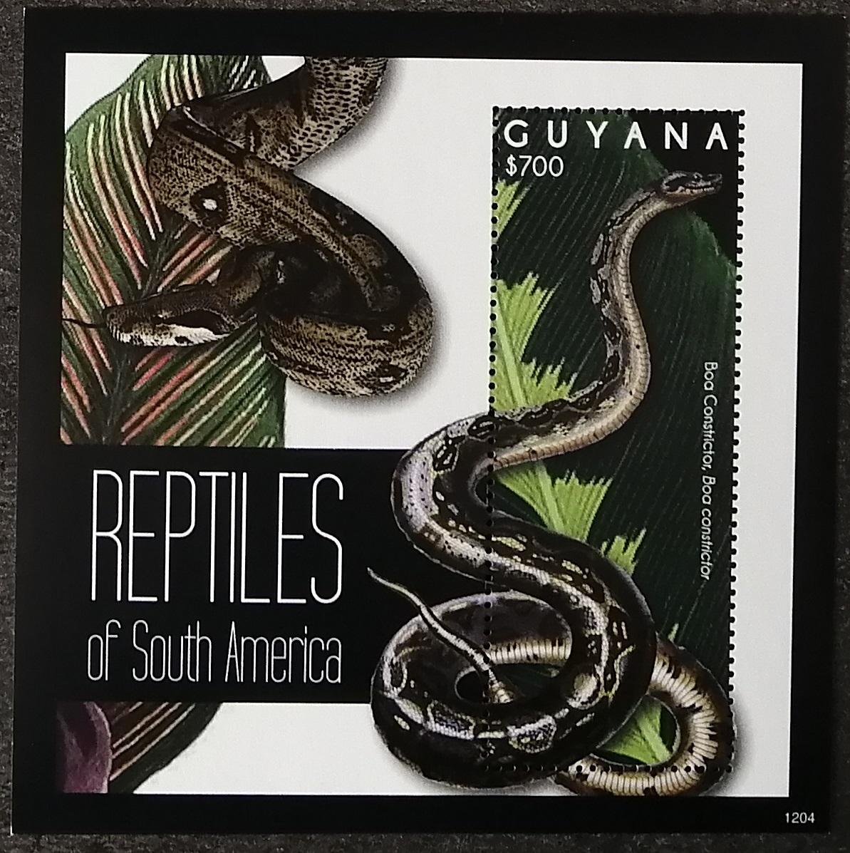 Guyana 2012 Bl.849 7,5€ Hadi, Krokodýli, Želvy a plazi