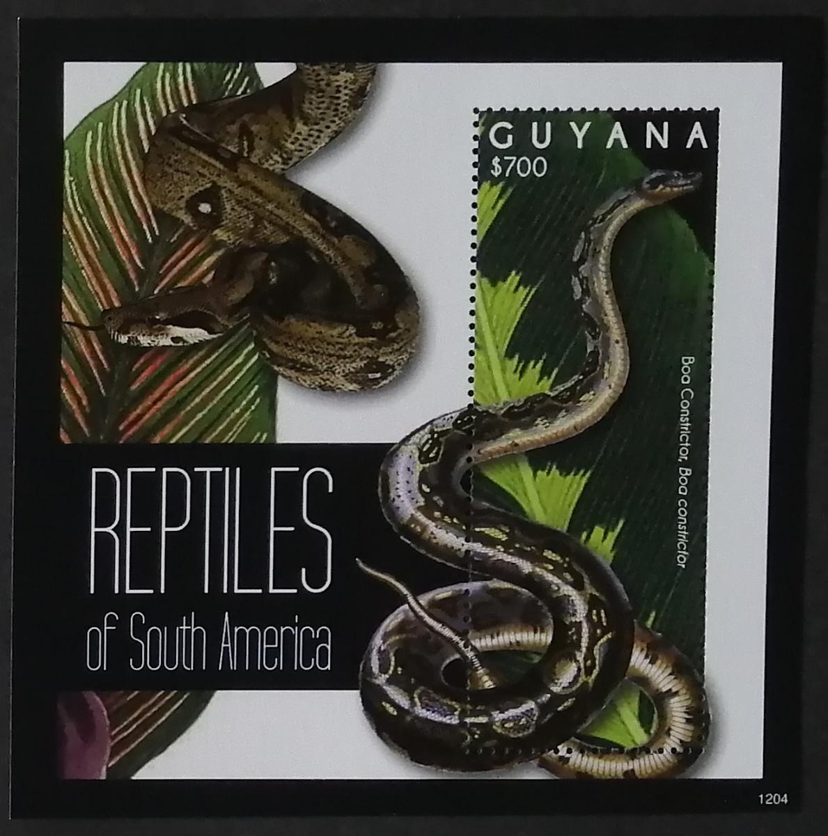 Guyana 2012 Bl.849 7,5€ Plazi Jižní Ameriky, hadi