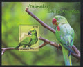Guyana 2014 Bl. 912 9€ Papoušci a ptáci země, tropická fauna
