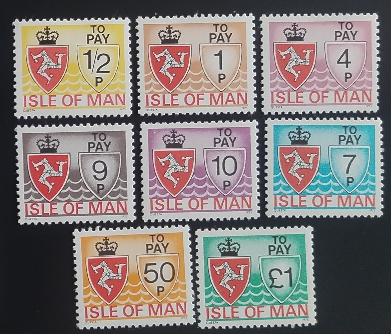 Ostrov Man 1975 Doplatní známky, Erby