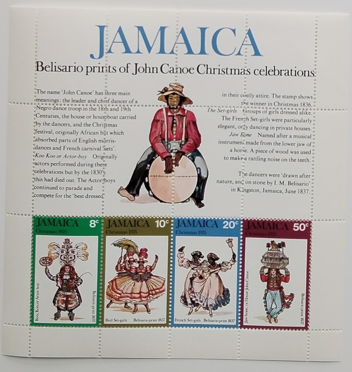 Jamajka 1975 Bl.9 4€ Vánoce a Jamajské národní kroje,Folklor