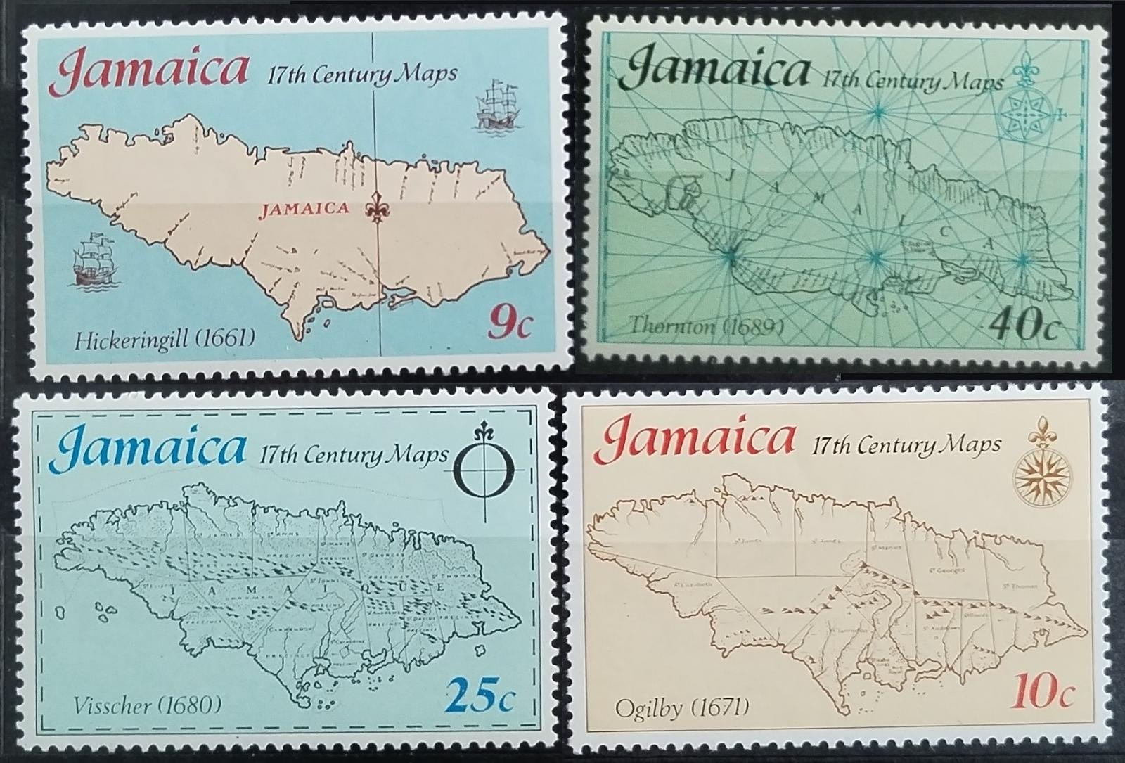 Jamajka 1977 Mapy ostrova z 17. století, Kartografie
