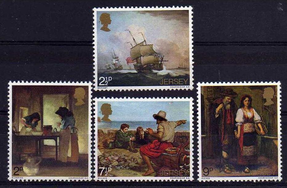 Jersey 1971 6,5€ Lodě a námořníci v umění, Obrazy