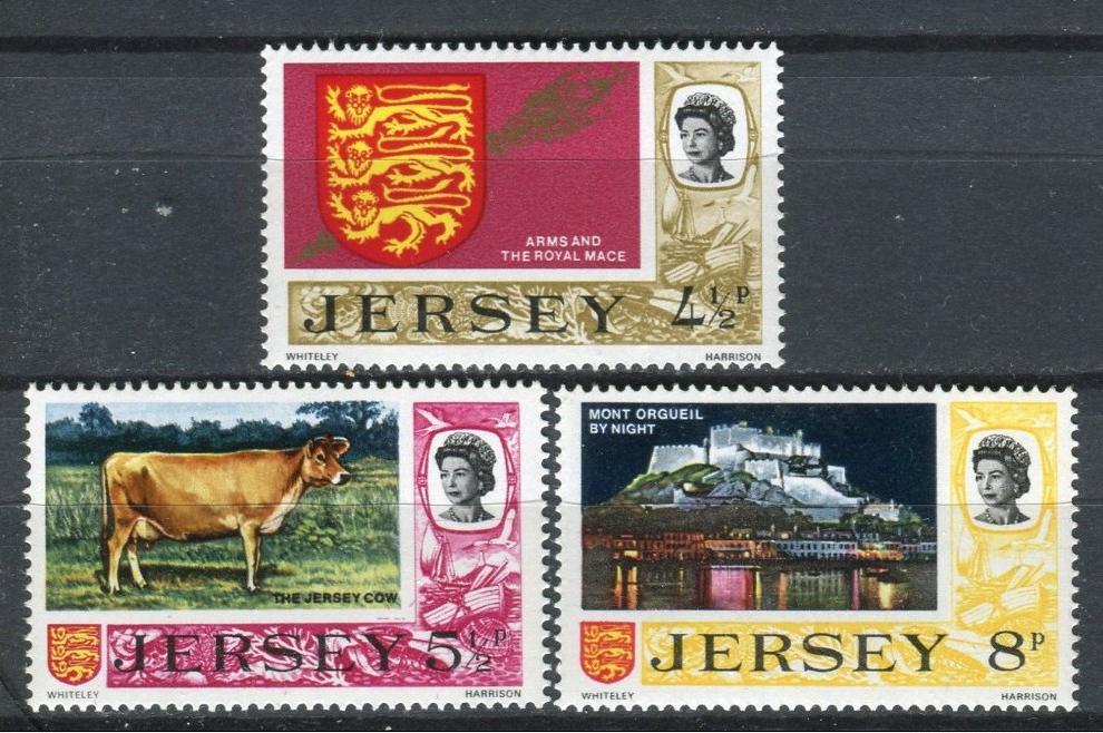 Jersey 1974 Dotisky definitivy - výjevy a erb Jersey
