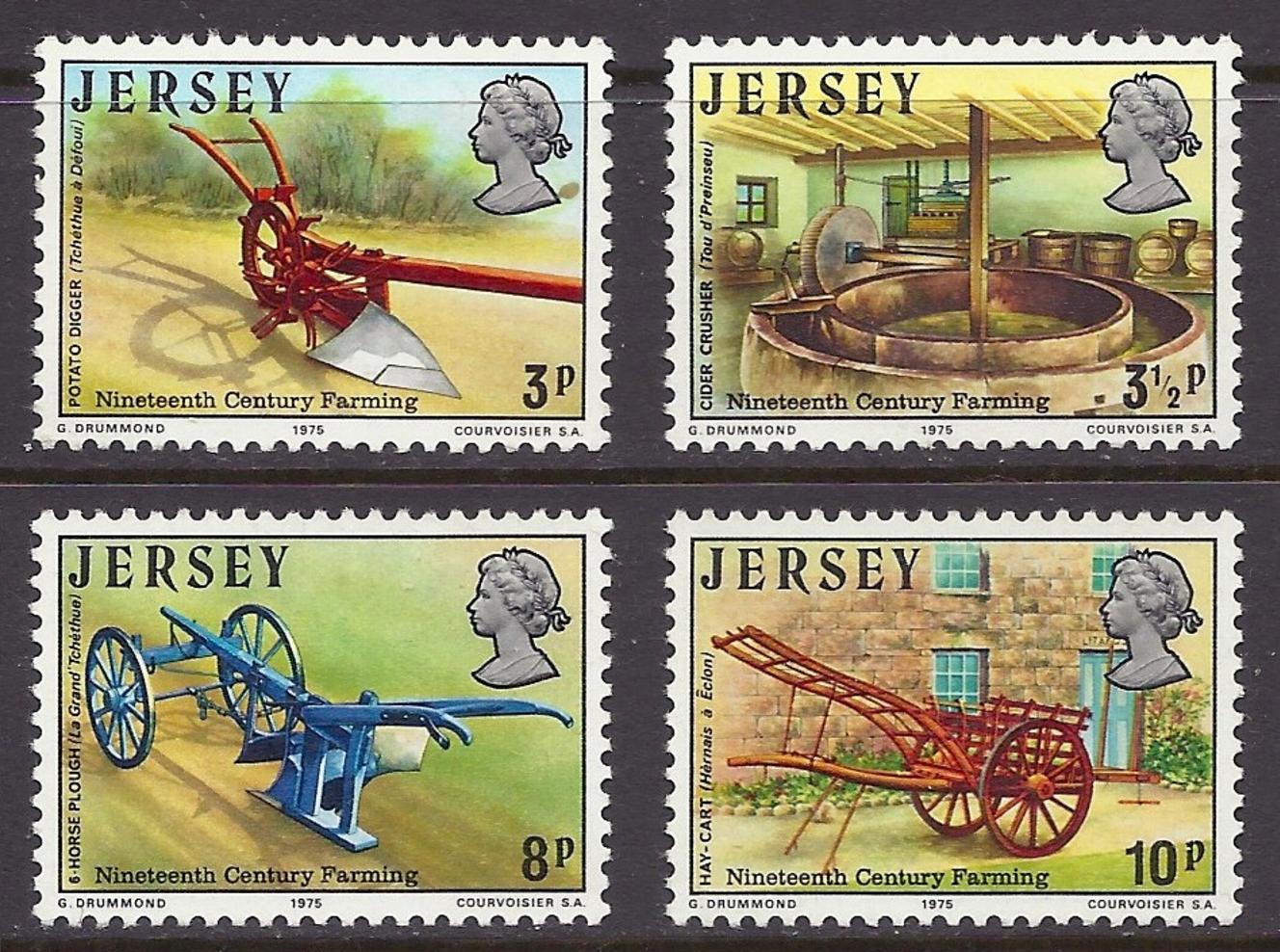 Jersey 1975 Historie zemědělství, pluhy a stroje