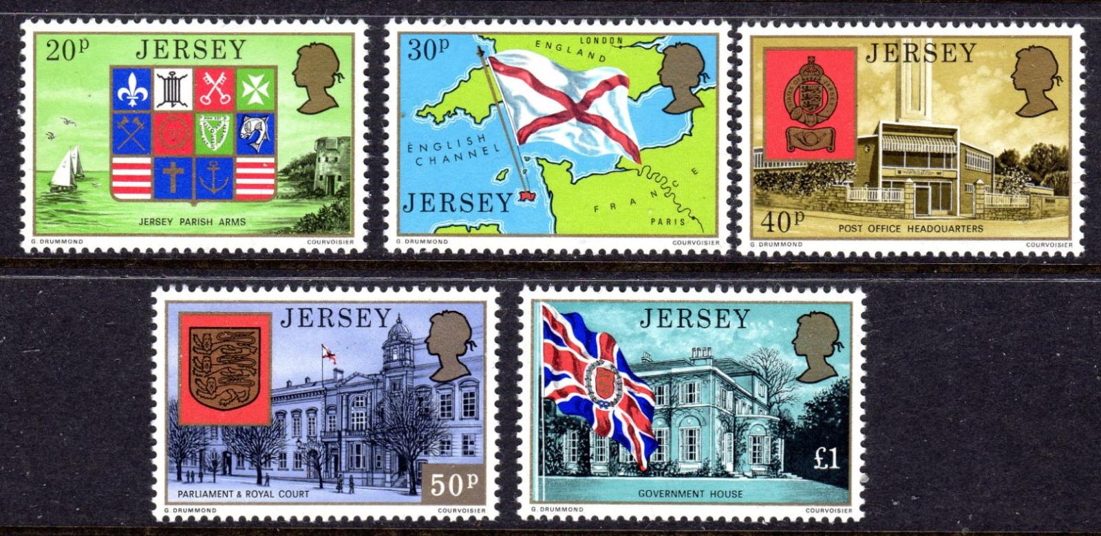 Jersey 1976 6€ Dotisky definitivy - Nejvyšší hodnoty POD NOMINÁL 2,4£