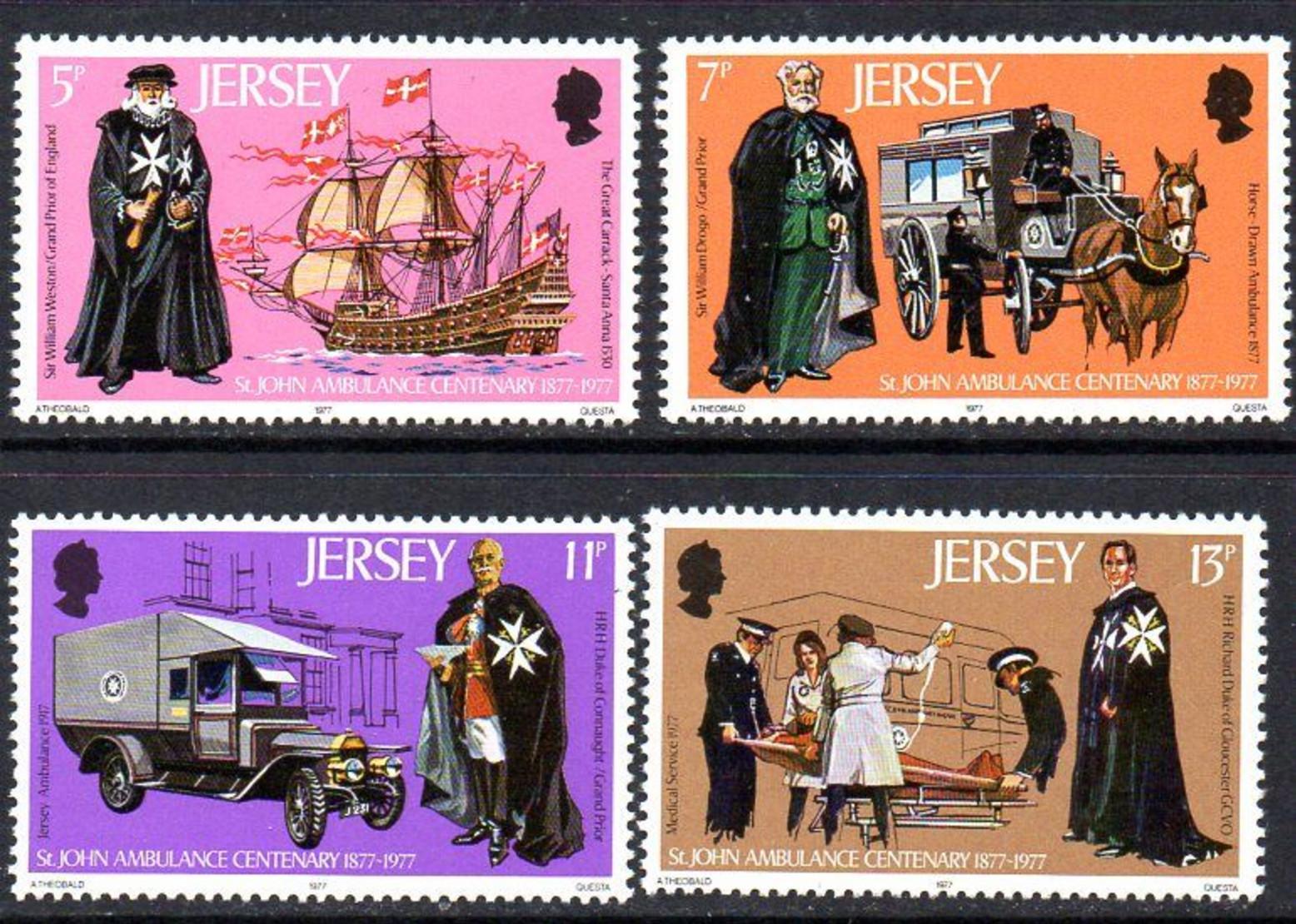 Jersey 1977 Století záchranné služby Johanitů, Lodě a auta, Koně