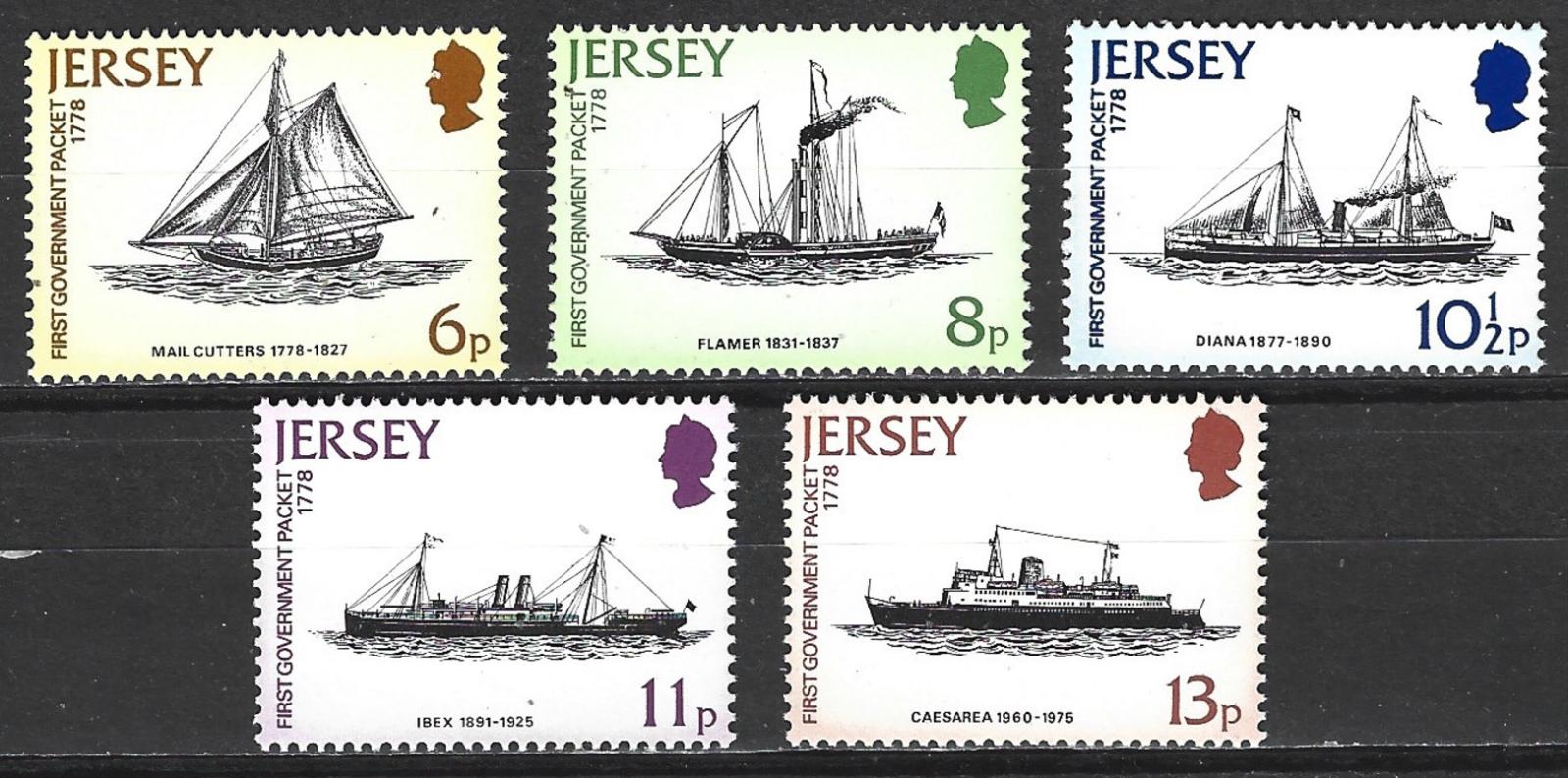Jersey 1978 200 let poštovního lodního spojení s Británií, Lodě