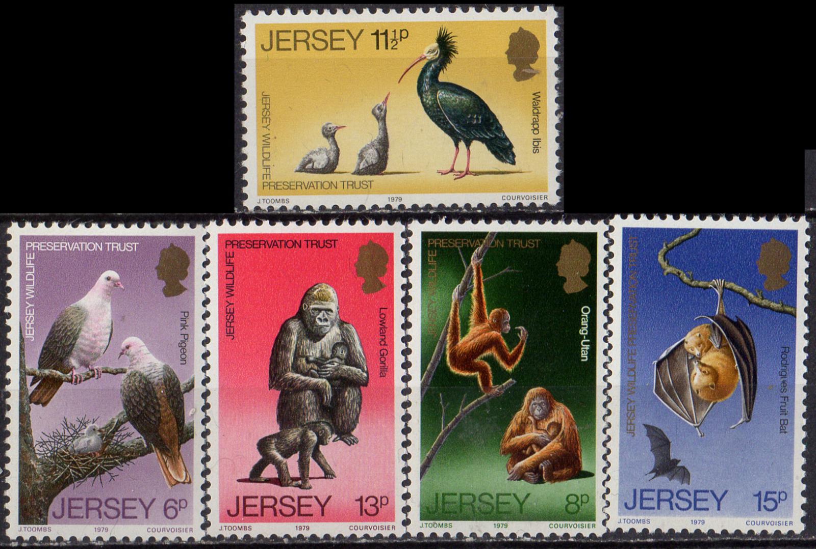 Jersey 1979 Ptáci, Opice a netopýři, Chráněná fauna