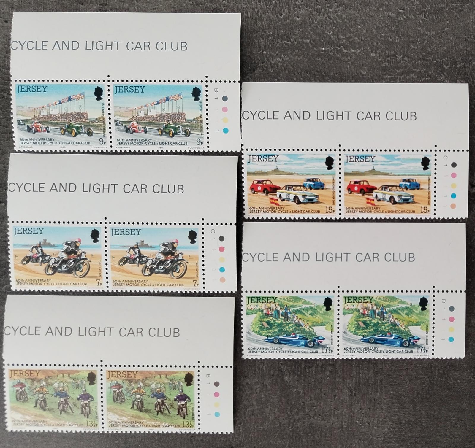 Jersey 1980 60 let závodů motorek a aut, Motocykly a auta PÁRY