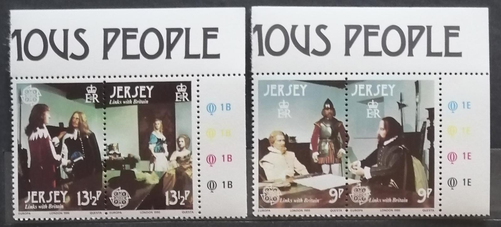 Jersey 1980 EUROPA - Král Karel II. a guvernér Carteret