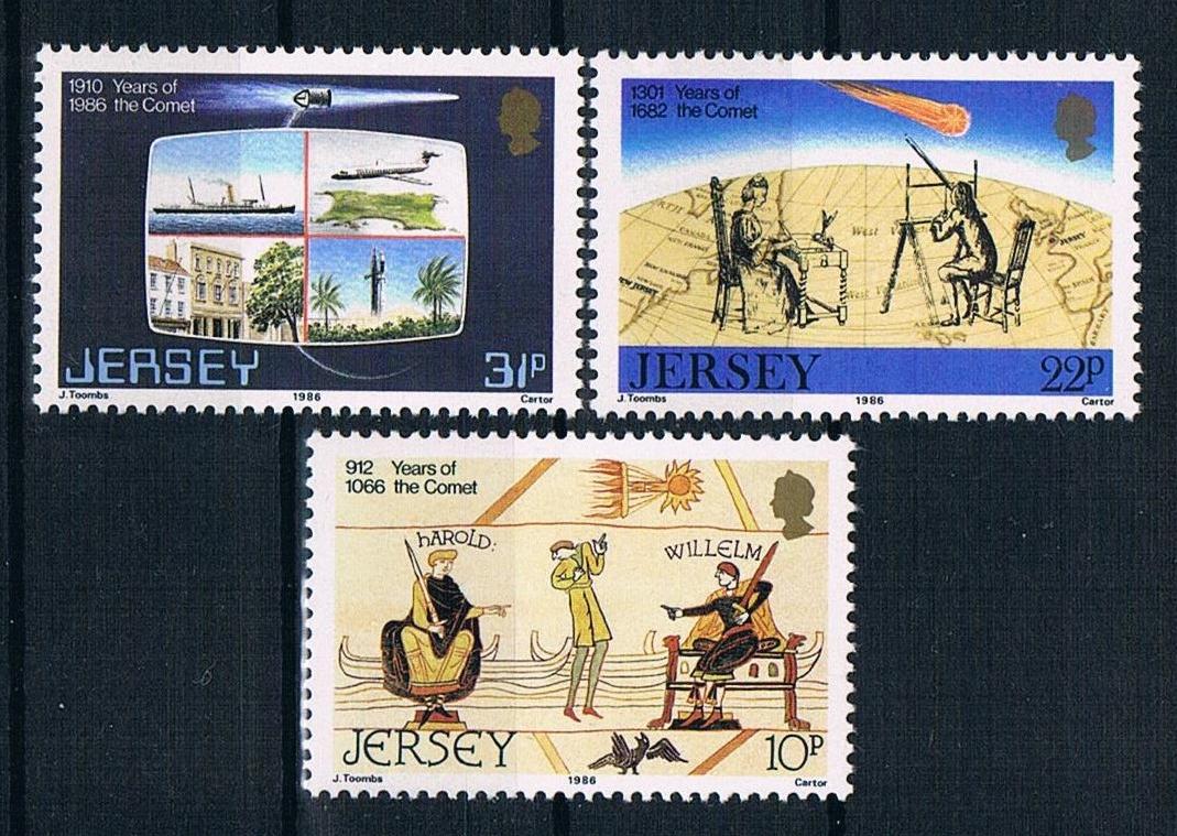 Jersey 1986 3,2€ Halleyova kometa a normanská tapisérie, Vesmír