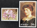Jersey 1986 3€ Výročí herečky Lily Langtry, Lilie a květiny