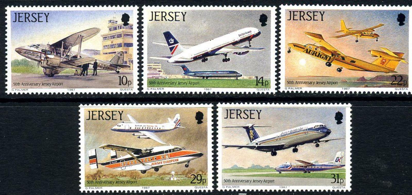 Jersey 1987 4,5€ Letadla a letectví, 50 let ostrovního letiště