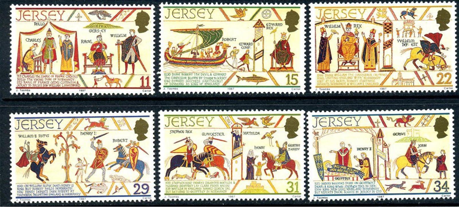 Jersey 1987 6€ 900 let smrti Viléma Dobyvatele, Tapisérie z Bayeux