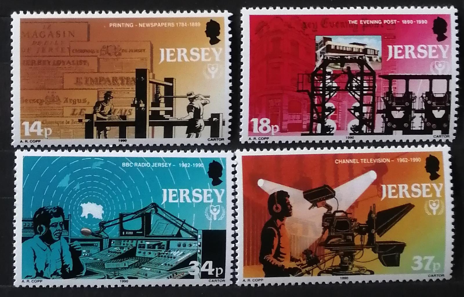 Jersey 1990 4€ Ostrovní knihtisk a média, Televize