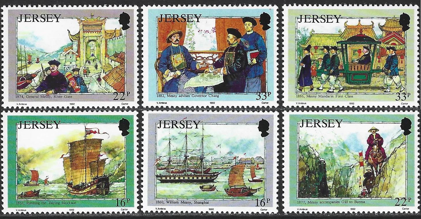 Jersey 1992 6€ Cestovatelé a expedice do Číny, Lodě