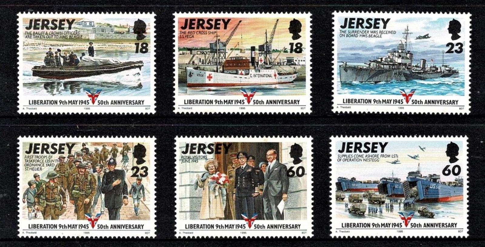 Jersey 1995 7,5€ 50 let konce Druhé světové války, Lodě a letadla