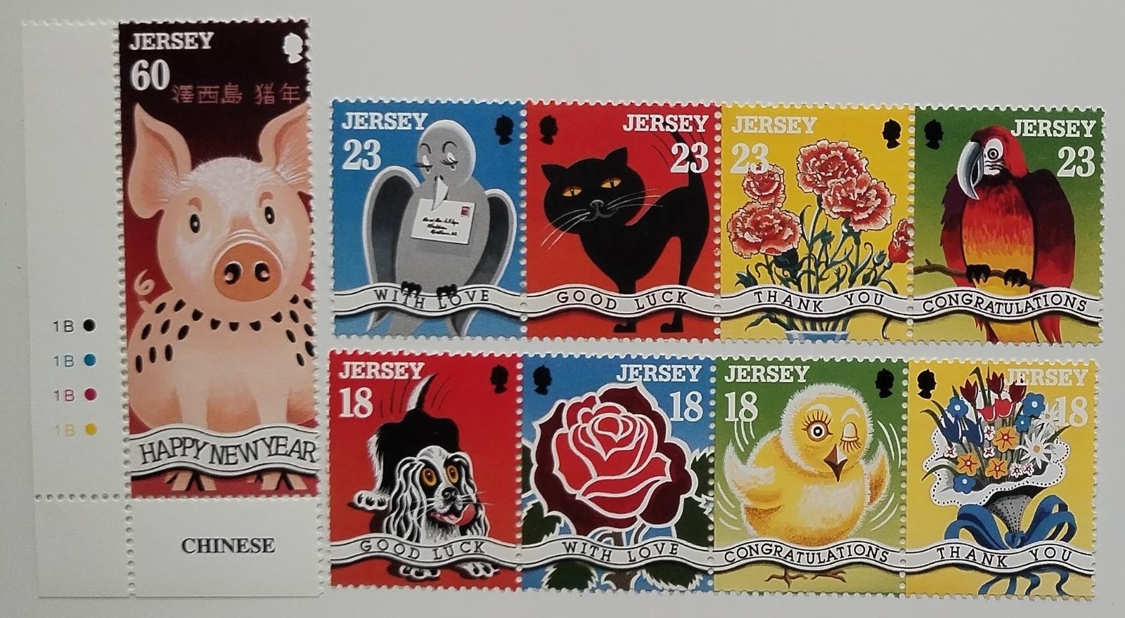 Jersey 1995 7,5€ Zvířatka a pozdravy, Dopisování, Fauna v umění