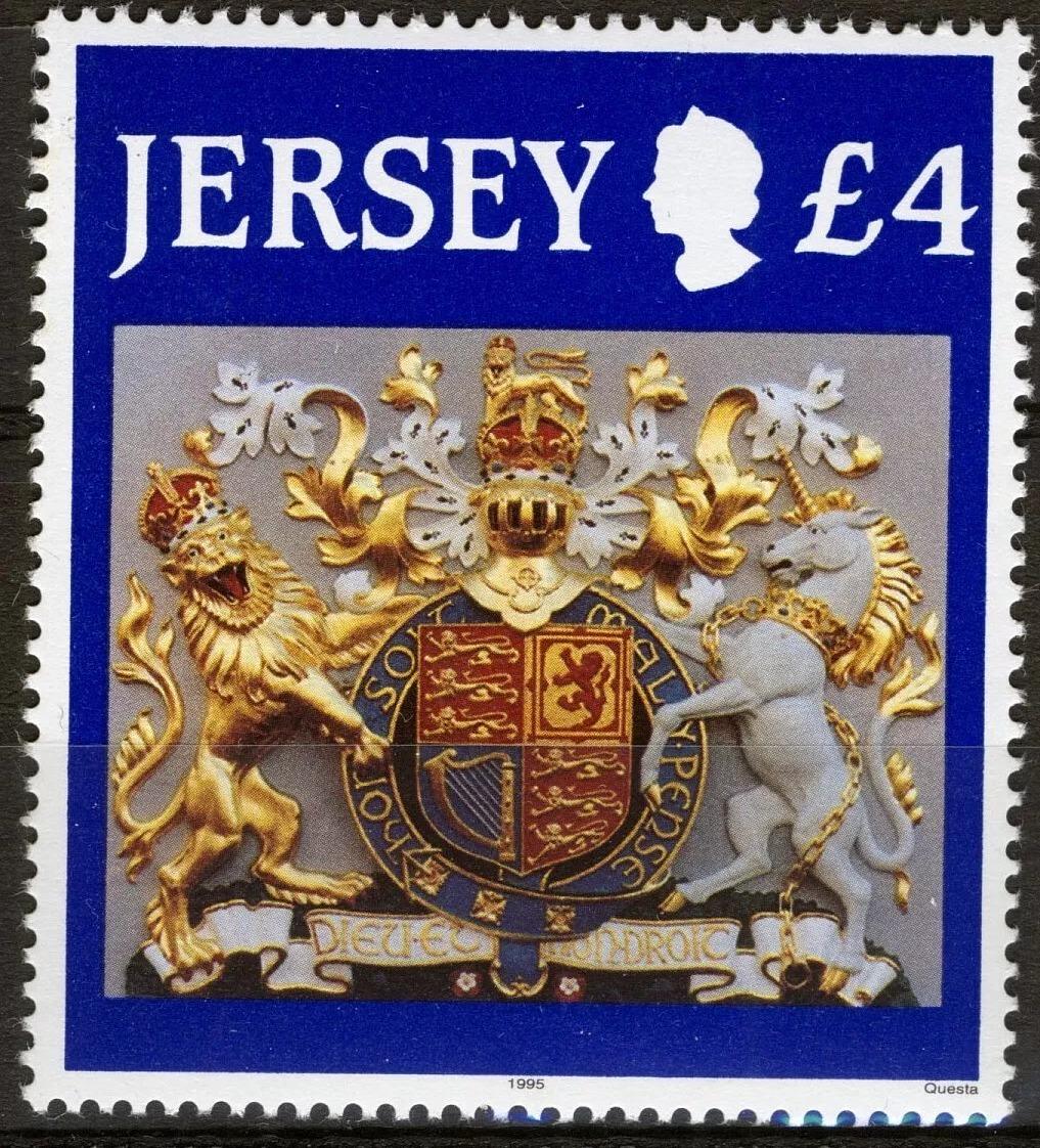 Jersey 1995 Dotisk definitivy - Erb britského krále