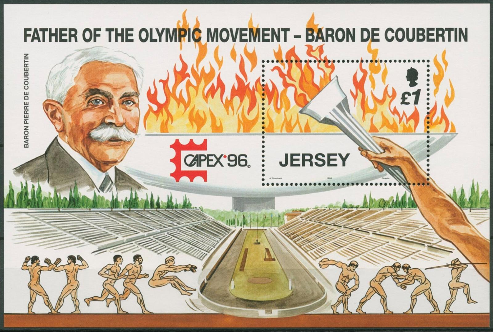 Jersey 1996 Bl.13 4,5€ Století moderních Olympijských her, Sport