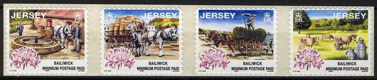 Jersey 1998 6,5€ Písmenkové známky - Květiny a koně na ostrově