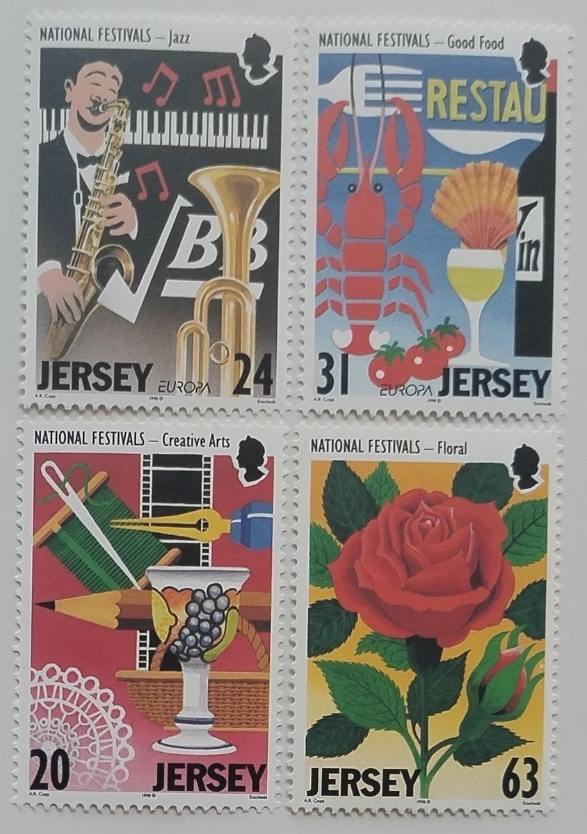 Jersey 1998 EUROPA - Festivaly a svátky, Růže a květiny