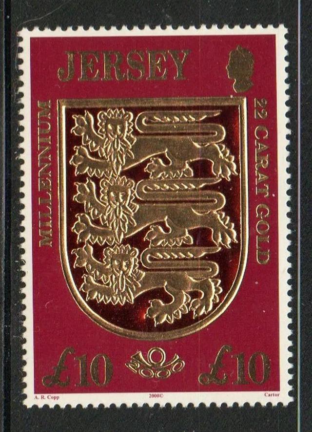 Jersey 2000 35€ Oslava milénia - Erb ostrova ZLATÁ 22K FÓLIE