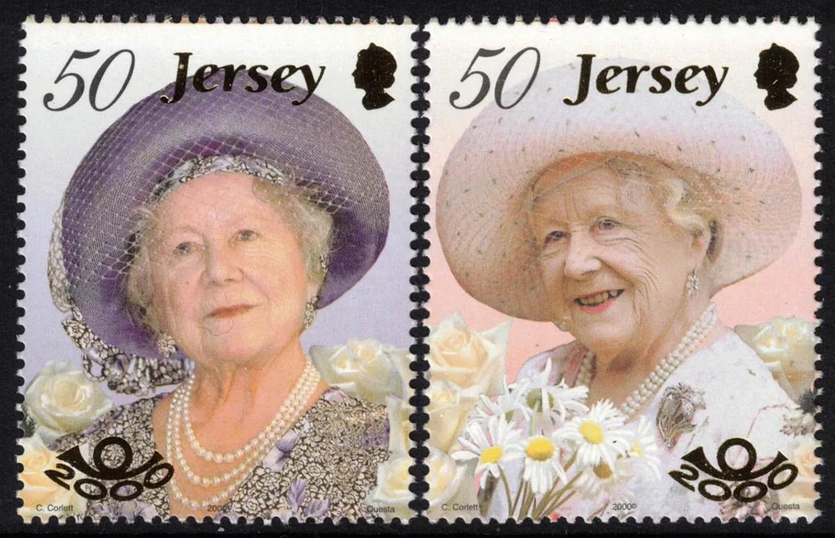 Jersey 2000 4€ Narozeniny královny matky, Královská rodina