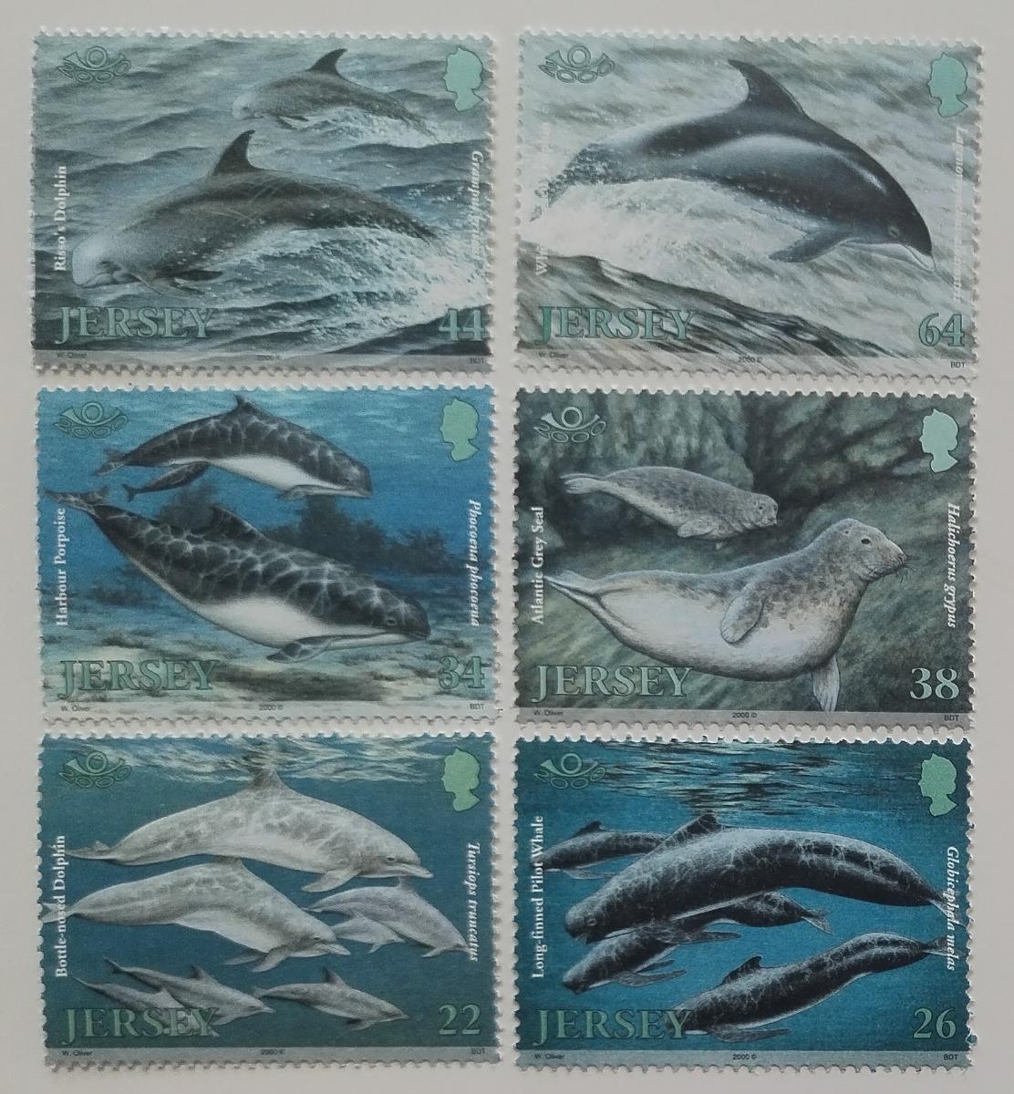 Jersey 2000 9€ Delfíni a mořská fauna ostrova, Ryby