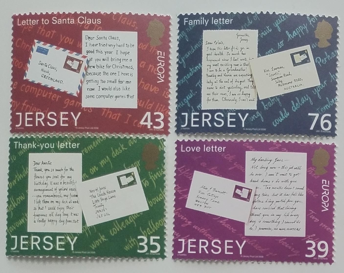 Jersey 2008 EUROPA - psaní dopisů, poštovní historie