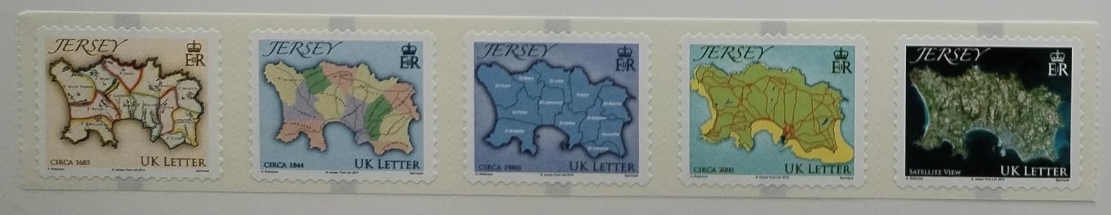 Jersey 2010 9,5€ Písmenkové známky - mapy ostrova a statistiky