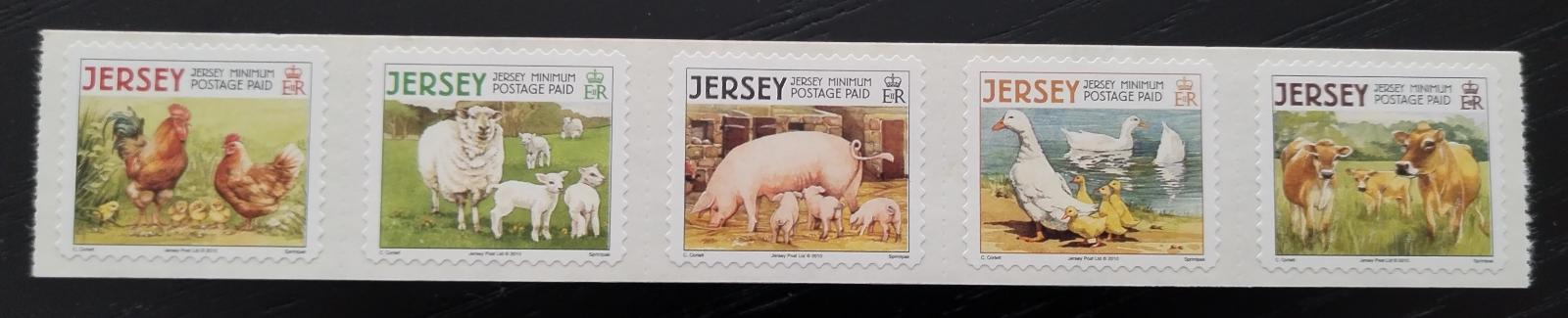 Jersey 2010 Písmenkové známky- domácí fauna, ptáci, IMPRINT 2010