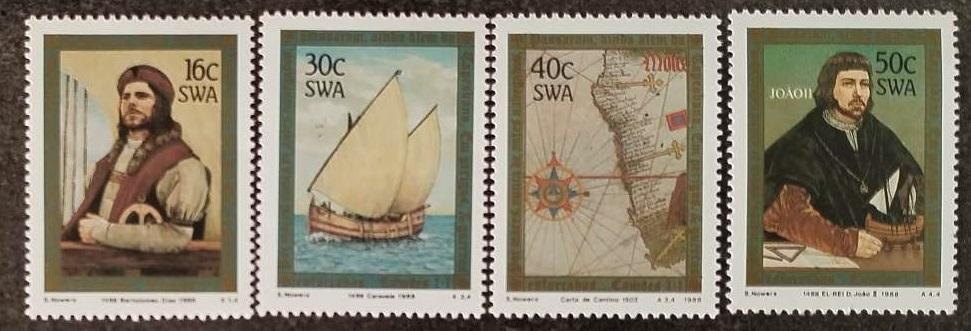 Jihozápadní Afrika 1988 500 let cest Bartolomea Diaz, Lodě a mapy
