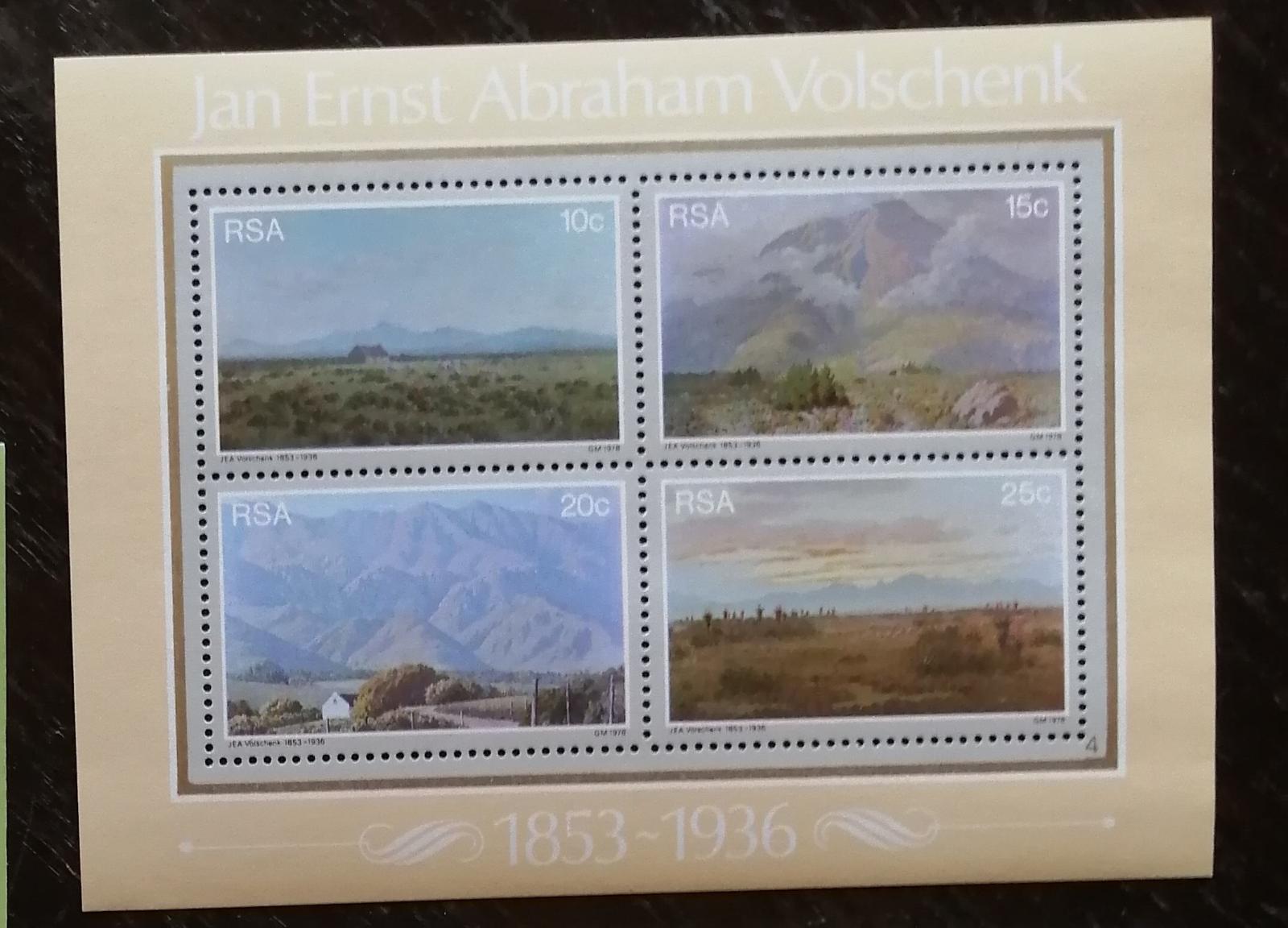 Jižní Afrika 1978 Malíř Volschenk, obrazy a umění, Panoramata a hory