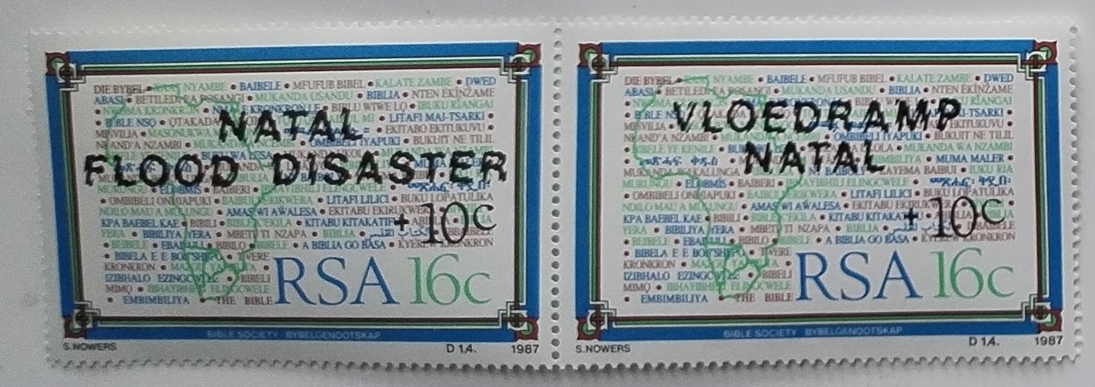 Jižní Afrika 1987 1,3€ Záplavy a povodně přetisk
