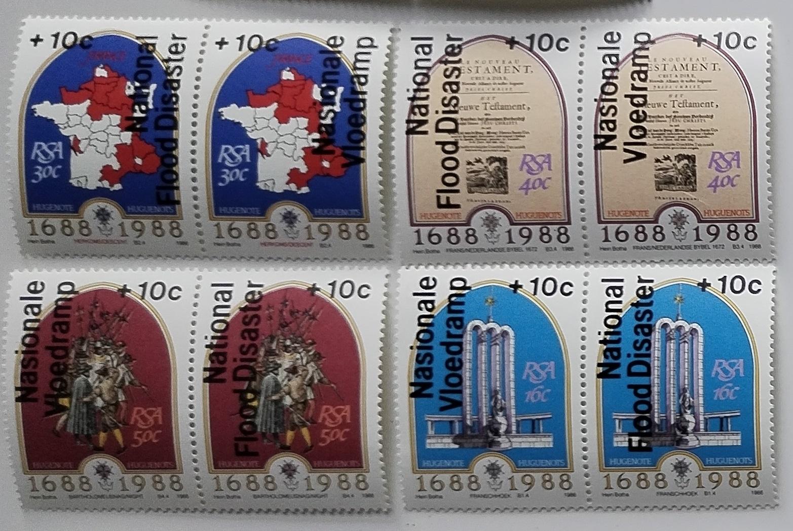 Jižní Afrika 1988 17€ Přetisky pomoci, povodně a záplavy, Charita