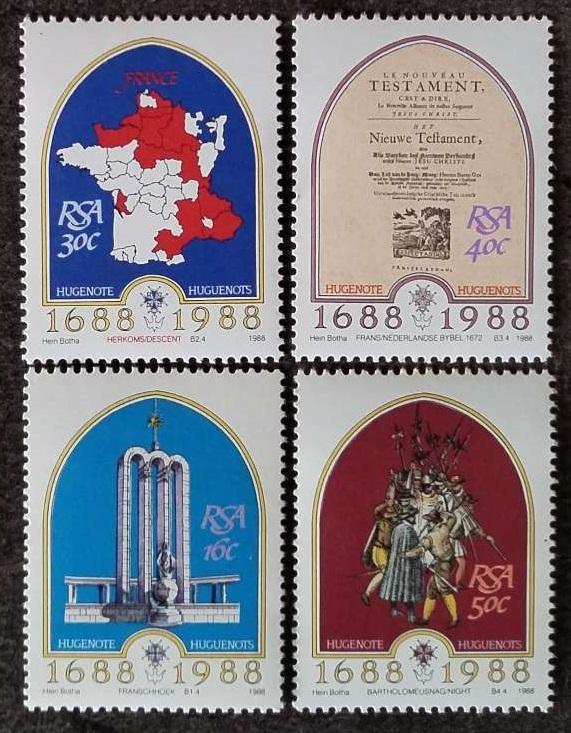 Jižní Afrika 1988 300 let emigrace Hugenotů, Mapy a víra