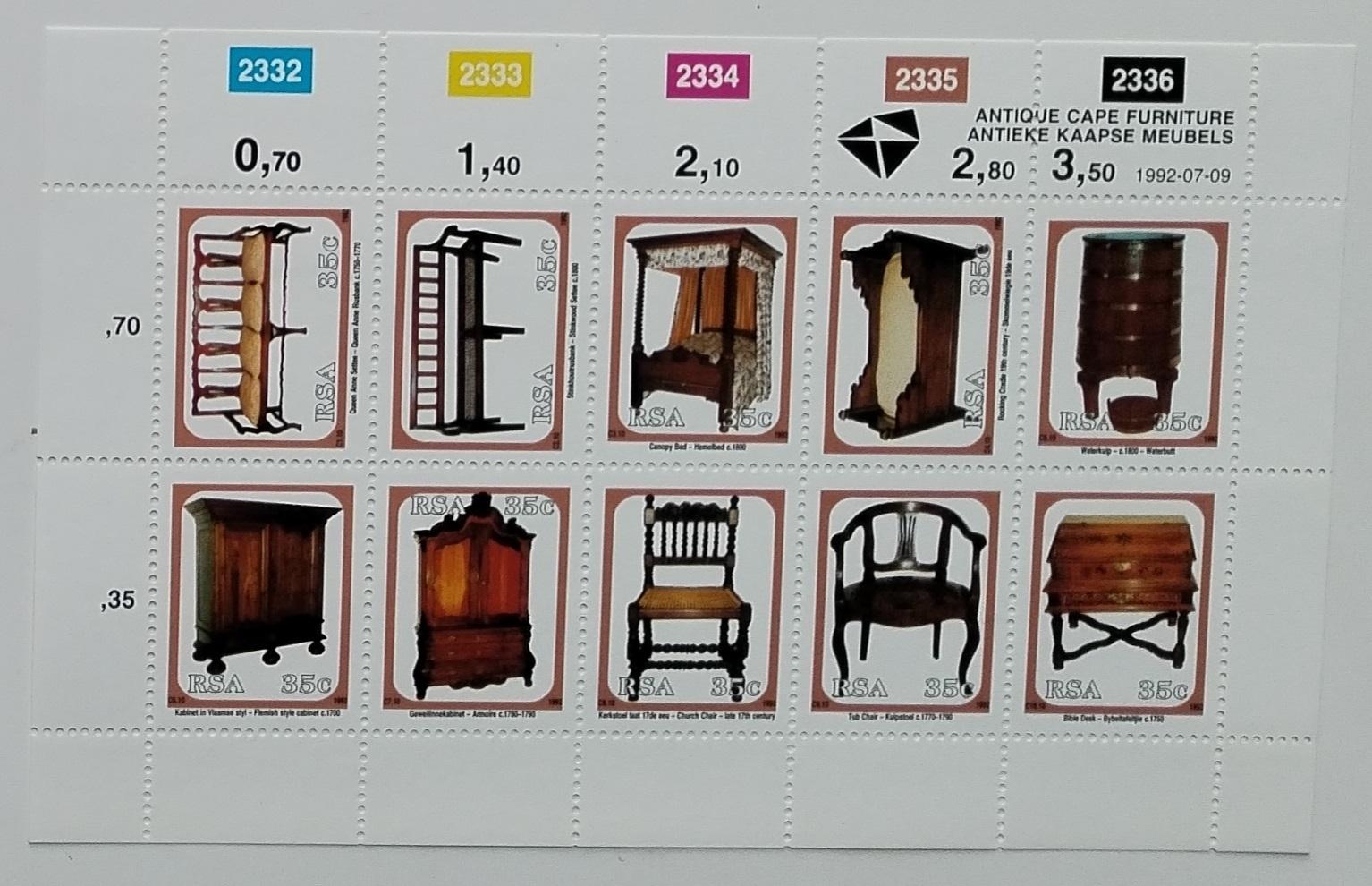 Jižní Afrika 1992 Starožitný nábytek a dyzajn
