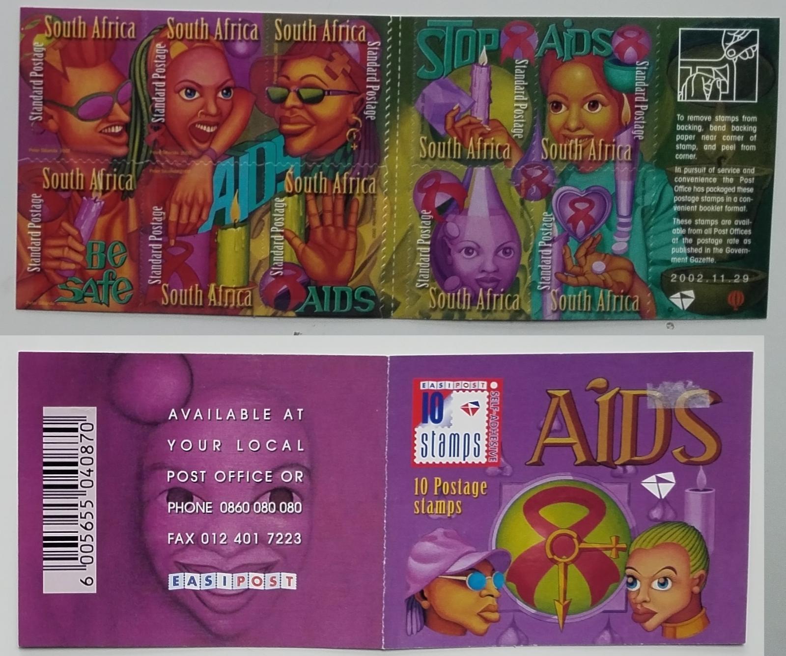 Jižní Afrika 2002 Sešitek známek boje proti AIDS, Medicína a charita