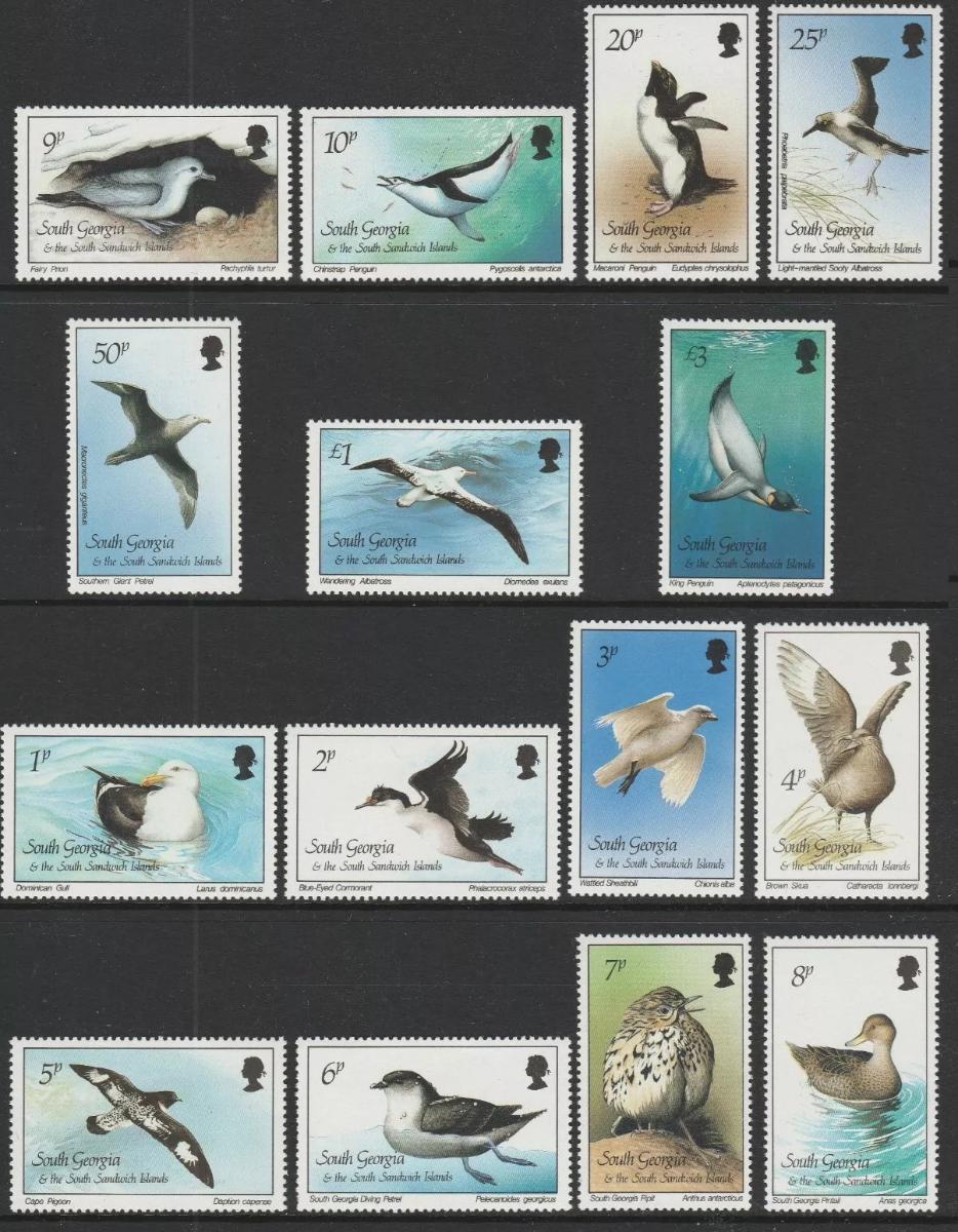 Jižní Georgie 1987 Definitiva: Polární ptáci a fauna ostrovů