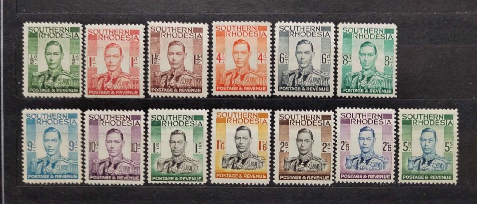 Jižní Rhodésie 1937 85£ Komplet definitivy krále Jiřího VI.